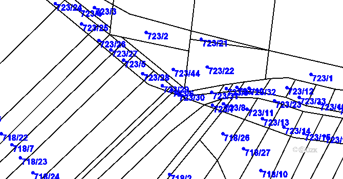 Parcela st. 723/6 v KÚ Holasice, Katastrální mapa