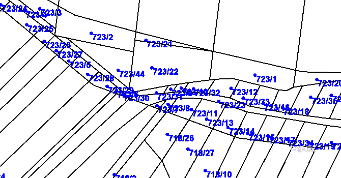 Parcela st. 723/9 v KÚ Holasice, Katastrální mapa