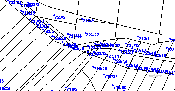 Parcela st. 723/31 v KÚ Holasice, Katastrální mapa