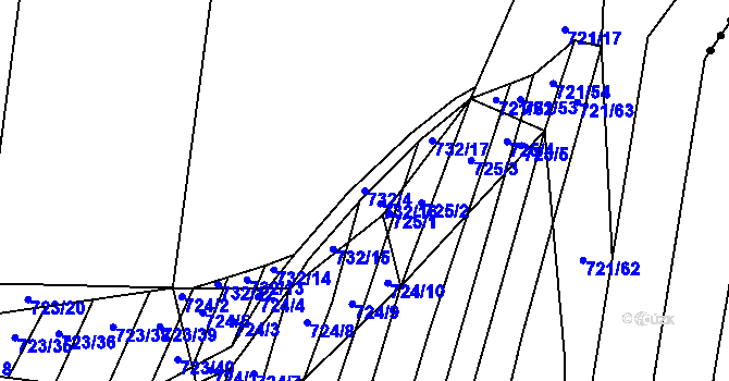 Parcela st. 732/4 v KÚ Holasice, Katastrální mapa