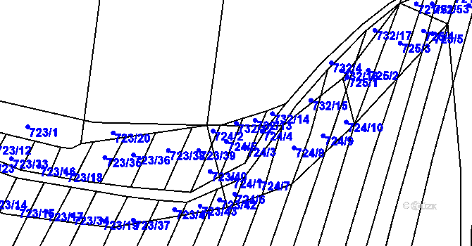 Parcela st. 732/12 v KÚ Holasice, Katastrální mapa
