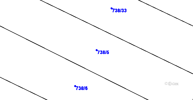 Parcela st. 738/5 v KÚ Holasice, Katastrální mapa