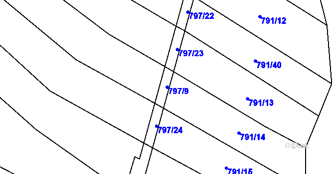 Parcela st. 797/9 v KÚ Holasice, Katastrální mapa
