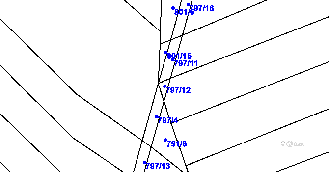 Parcela st. 797/12 v KÚ Holasice, Katastrální mapa
