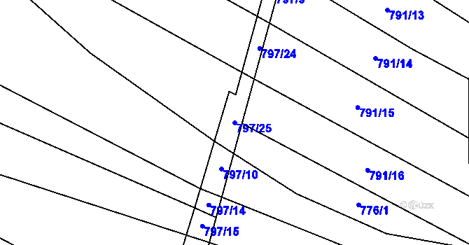 Parcela st. 797/25 v KÚ Holasice, Katastrální mapa