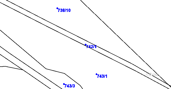 Parcela st. 742/1 v KÚ Holasice, Katastrální mapa
