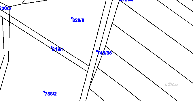 Parcela st. 746/35 v KÚ Holasice, Katastrální mapa