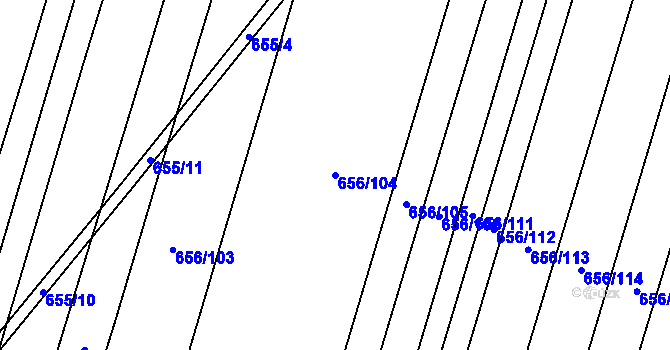 Parcela st. 656/104 v KÚ Holasice, Katastrální mapa