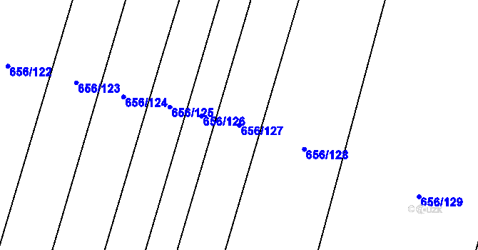 Parcela st. 656/127 v KÚ Holasice, Katastrální mapa