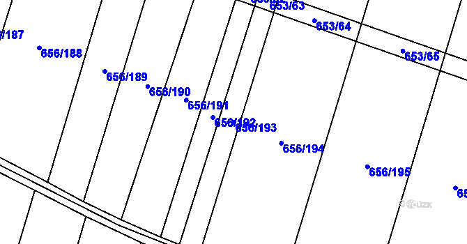 Parcela st. 656/193 v KÚ Holasice, Katastrální mapa