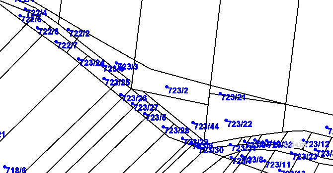 Parcela st. 723/2 v KÚ Holasice, Katastrální mapa