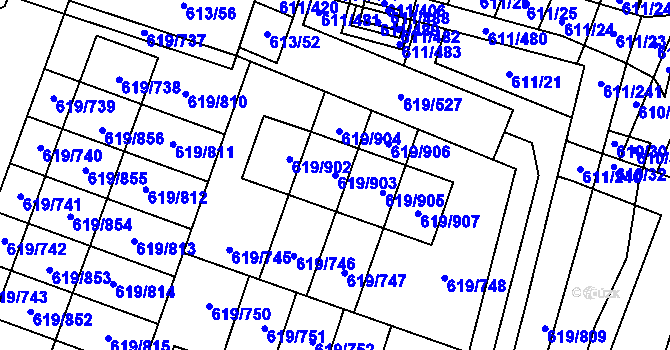 Parcela st. 619/903 v KÚ Holasice, Katastrální mapa