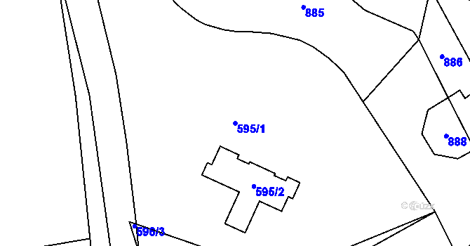Parcela st. 595/1 v KÚ Holasovice, Katastrální mapa