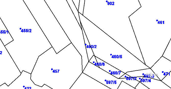 Parcela st. 460/2 v KÚ Holasovice, Katastrální mapa