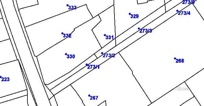 Parcela st. 273/2 v KÚ Holasovice, Katastrální mapa