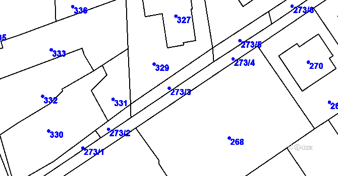Parcela st. 273/3 v KÚ Holasovice, Katastrální mapa