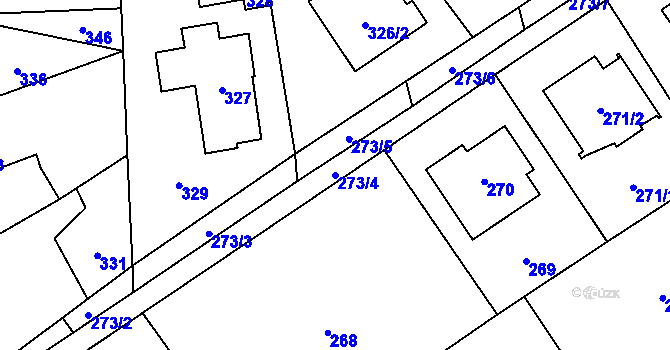Parcela st. 273/4 v KÚ Holasovice, Katastrální mapa