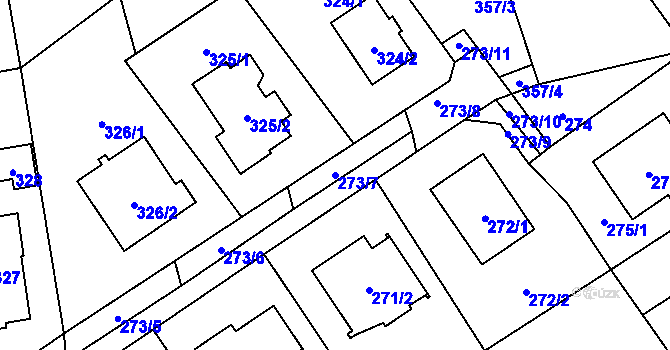 Parcela st. 273/7 v KÚ Holasovice, Katastrální mapa