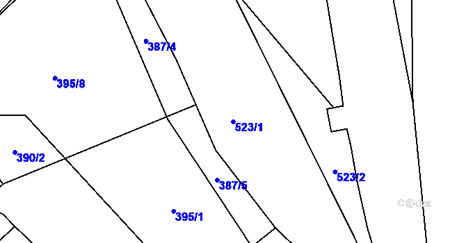 Parcela st. 523/1 v KÚ Holasovice, Katastrální mapa