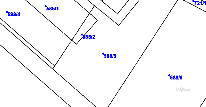 Parcela st. 588/5 v KÚ Holasovice, Katastrální mapa