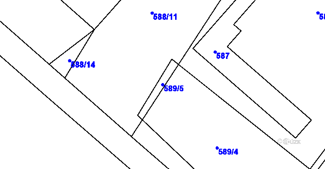 Parcela st. 589/5 v KÚ Holasovice, Katastrální mapa
