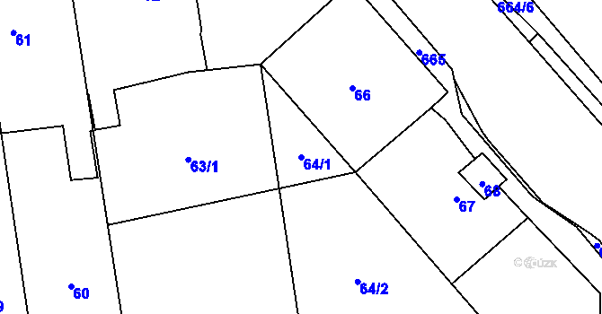 Parcela st. 64/1 v KÚ Holasovice, Katastrální mapa