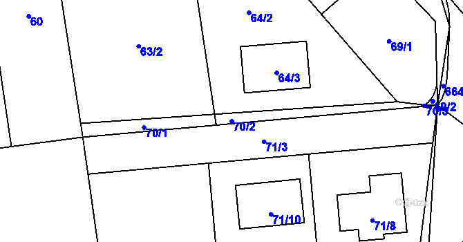 Parcela st. 70/2 v KÚ Holasovice, Katastrální mapa