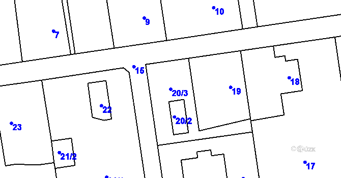 Parcela st. 20/3 v KÚ Holasovice, Katastrální mapa