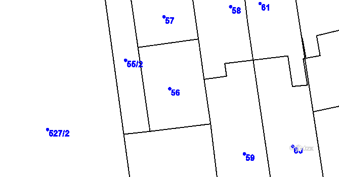Parcela st. 56 v KÚ Holasovice, Katastrální mapa