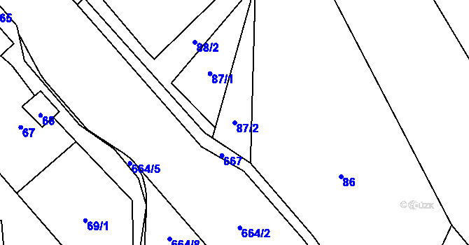 Parcela st. 87/2 v KÚ Holasovice, Katastrální mapa