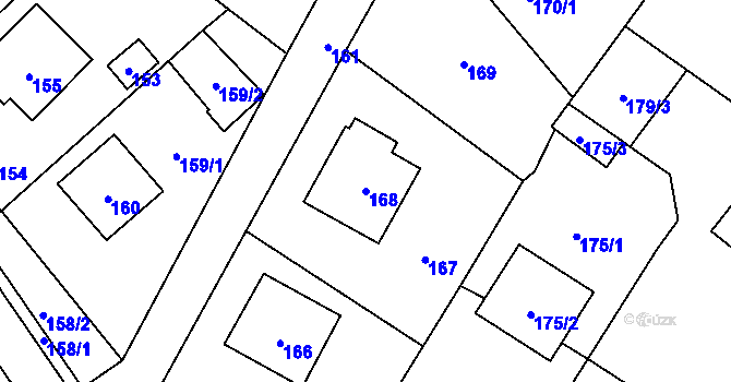 Parcela st. 168 v KÚ Holasovice, Katastrální mapa