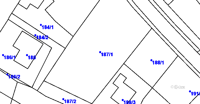 Parcela st. 187/1 v KÚ Holasovice, Katastrální mapa