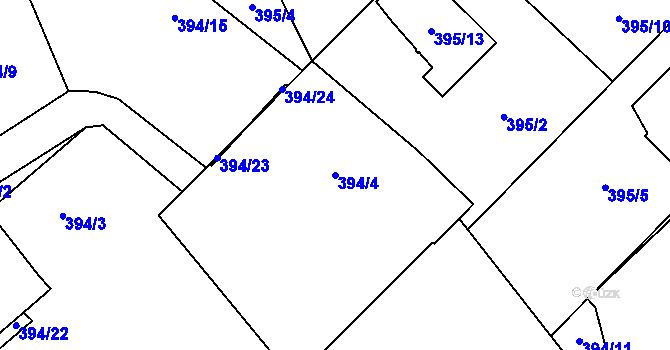Parcela st. 394/4 v KÚ Holasovice, Katastrální mapa