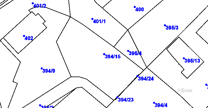 Parcela st. 394/15 v KÚ Holasovice, Katastrální mapa