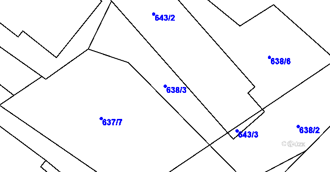 Parcela st. 638/3 v KÚ Holasovice, Katastrální mapa