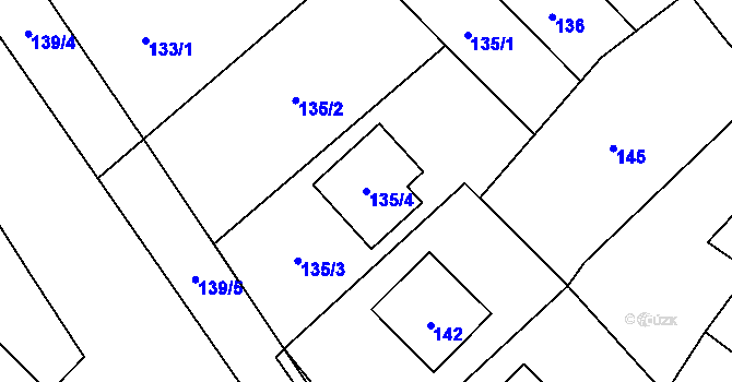 Parcela st. 135/4 v KÚ Holasovice, Katastrální mapa