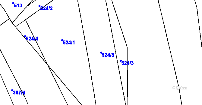 Parcela st. 524/5 v KÚ Holasovice, Katastrální mapa