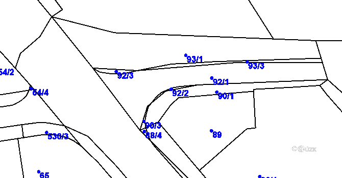 Parcela st. 92/2 v KÚ Holasovice, Katastrální mapa