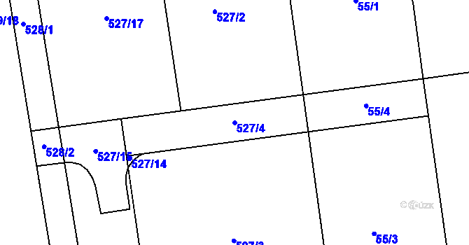 Parcela st. 527/4 v KÚ Holasovice, Katastrální mapa