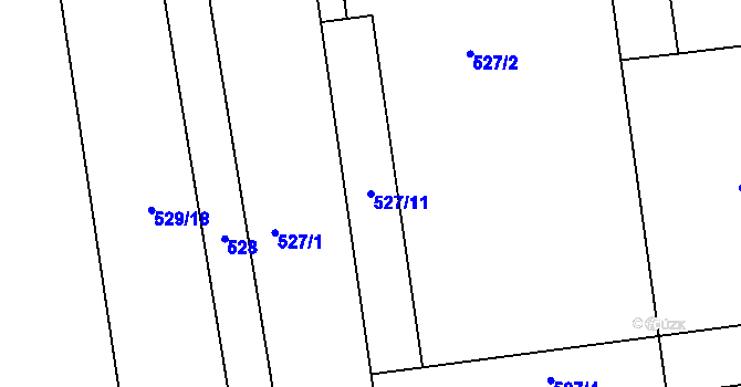 Parcela st. 527/11 v KÚ Holasovice, Katastrální mapa
