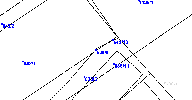 Parcela st. 638/9 v KÚ Holasovice, Katastrální mapa