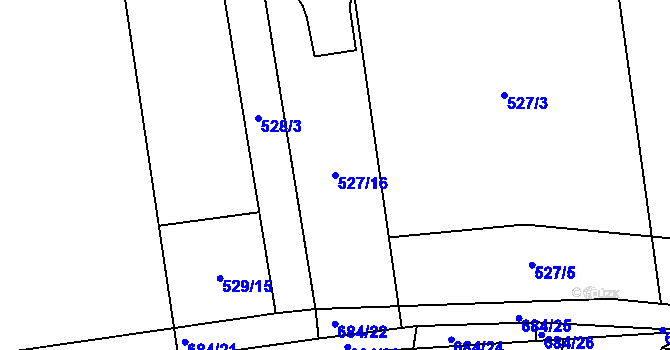 Parcela st. 527/16 v KÚ Holasovice, Katastrální mapa