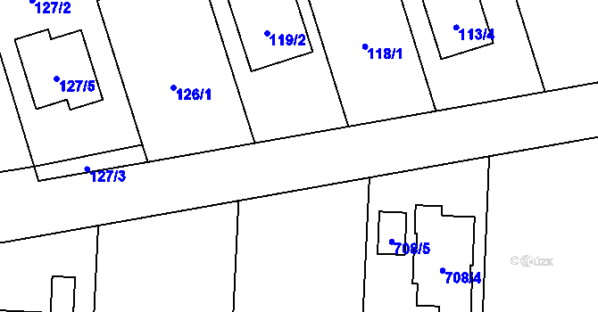 Parcela st. 119/5 v KÚ Loděnice, Katastrální mapa