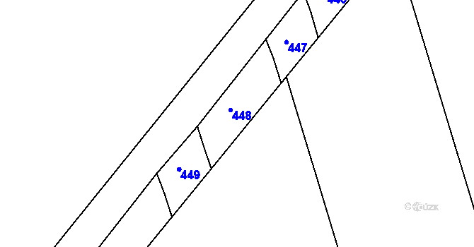 Parcela st. 421/11 v KÚ Loděnice, Katastrální mapa