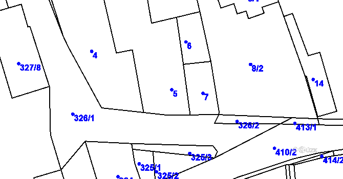 Parcela st. 5 v KÚ Loděnice, Katastrální mapa