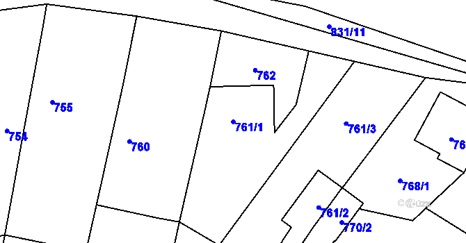 Parcela st. 761/1 v KÚ Neplachovice, Katastrální mapa