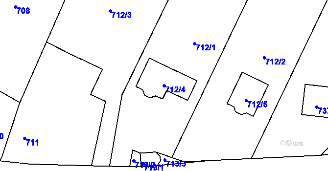 Parcela st. 712/4 v KÚ Neplachovice, Katastrální mapa