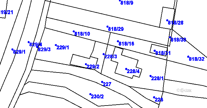 Parcela st. 228/3 v KÚ Neplachovice, Katastrální mapa