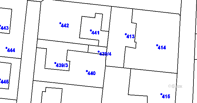 Parcela st. 439/4 v KÚ Neplachovice, Katastrální mapa