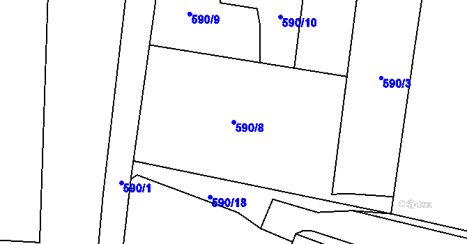 Parcela st. 590/8 v KÚ Neplachovice, Katastrální mapa